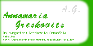 annamaria greskovits business card