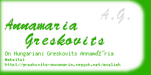 annamaria greskovits business card